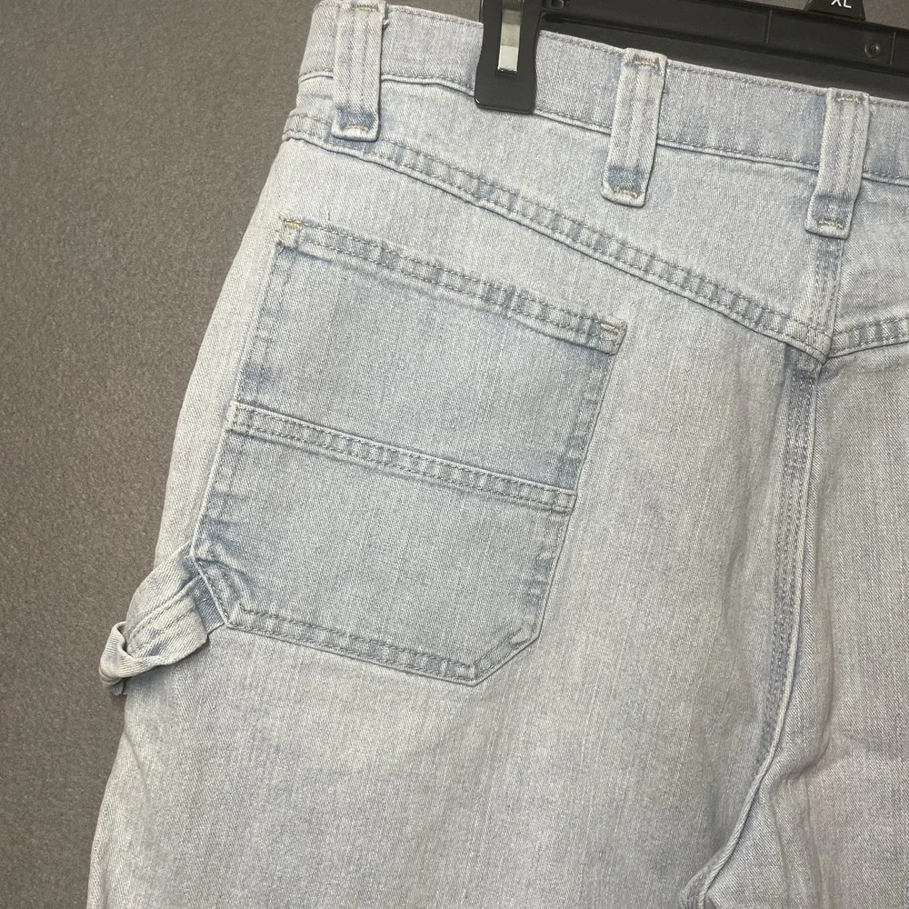Wrangler Carpenter Shorts Mens 38 112315240 Light Wash Pockets Stretch Good